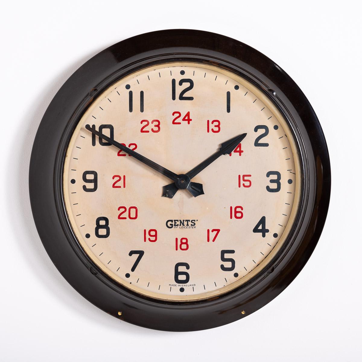 British Rare Gents of Leicester 24 Hour Dial Bakelite Wall Clock