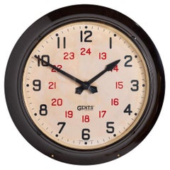 Vintage Rare Gents of Leicester 24 Hour Dial Bakelite Wall Clock