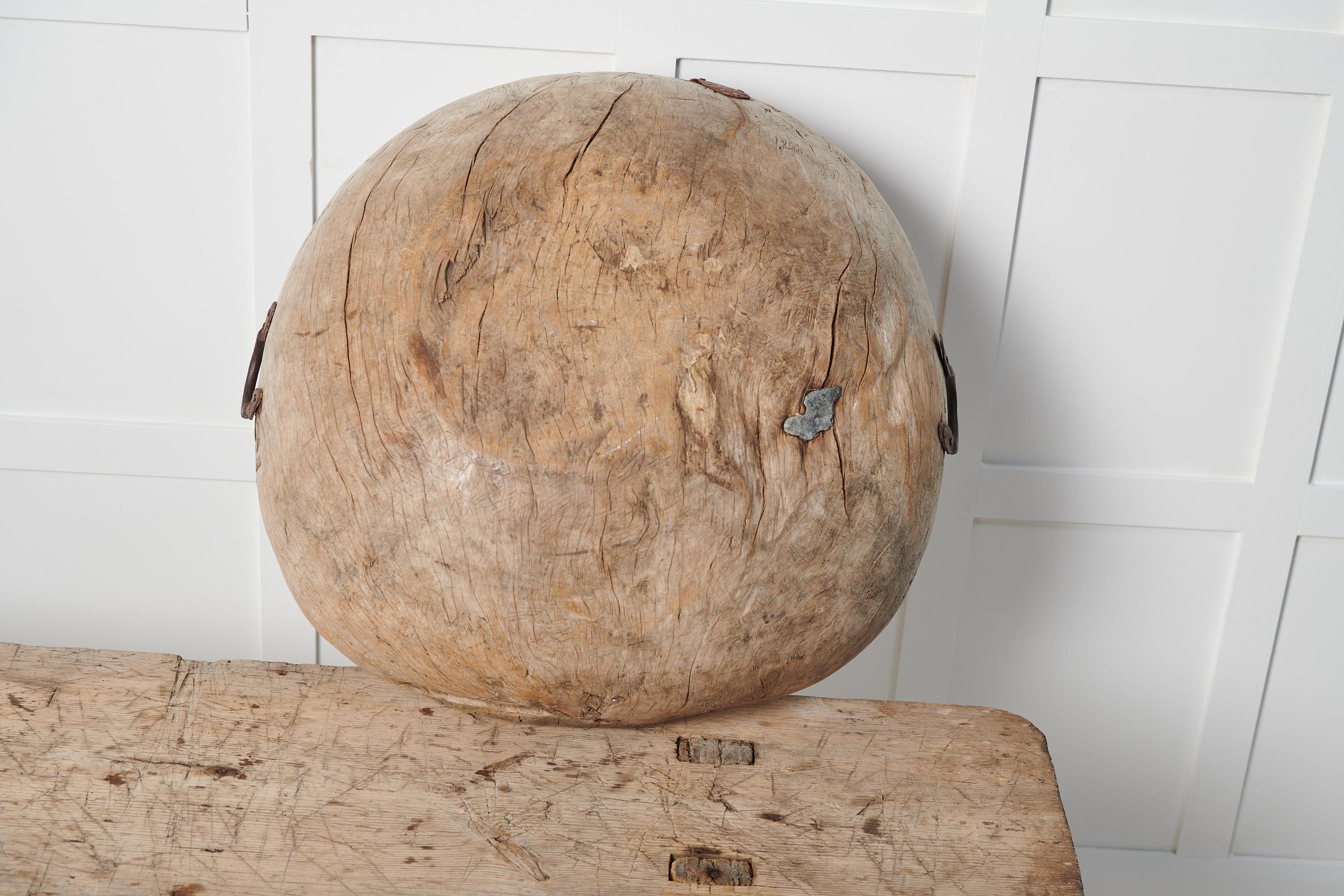 Rare Genuine Antique Swedish Large Root Bowl For Sale 1