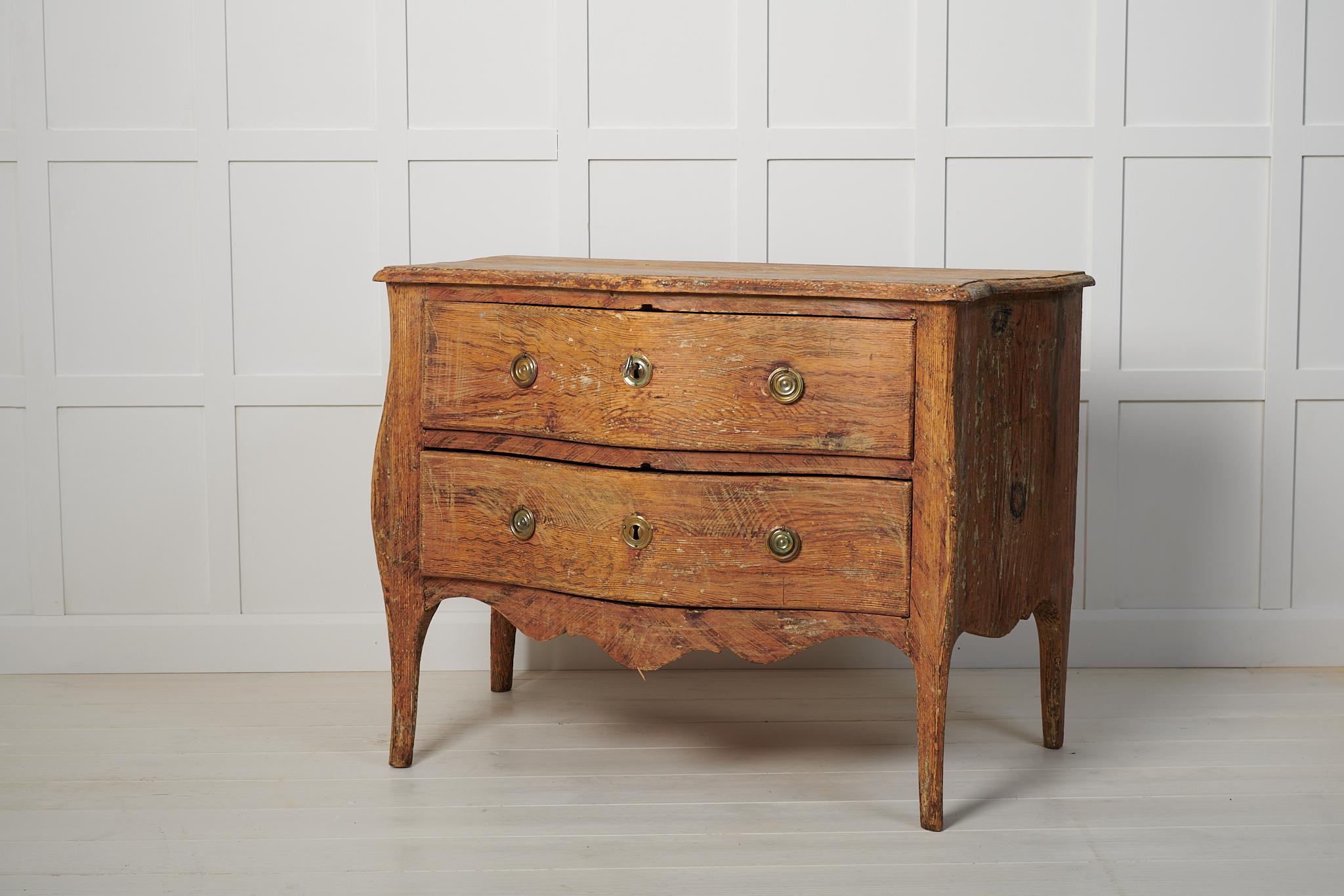 Hand-Crafted Rare Genuine Antique Swedish Rococo Chest of Drawers  For Sale