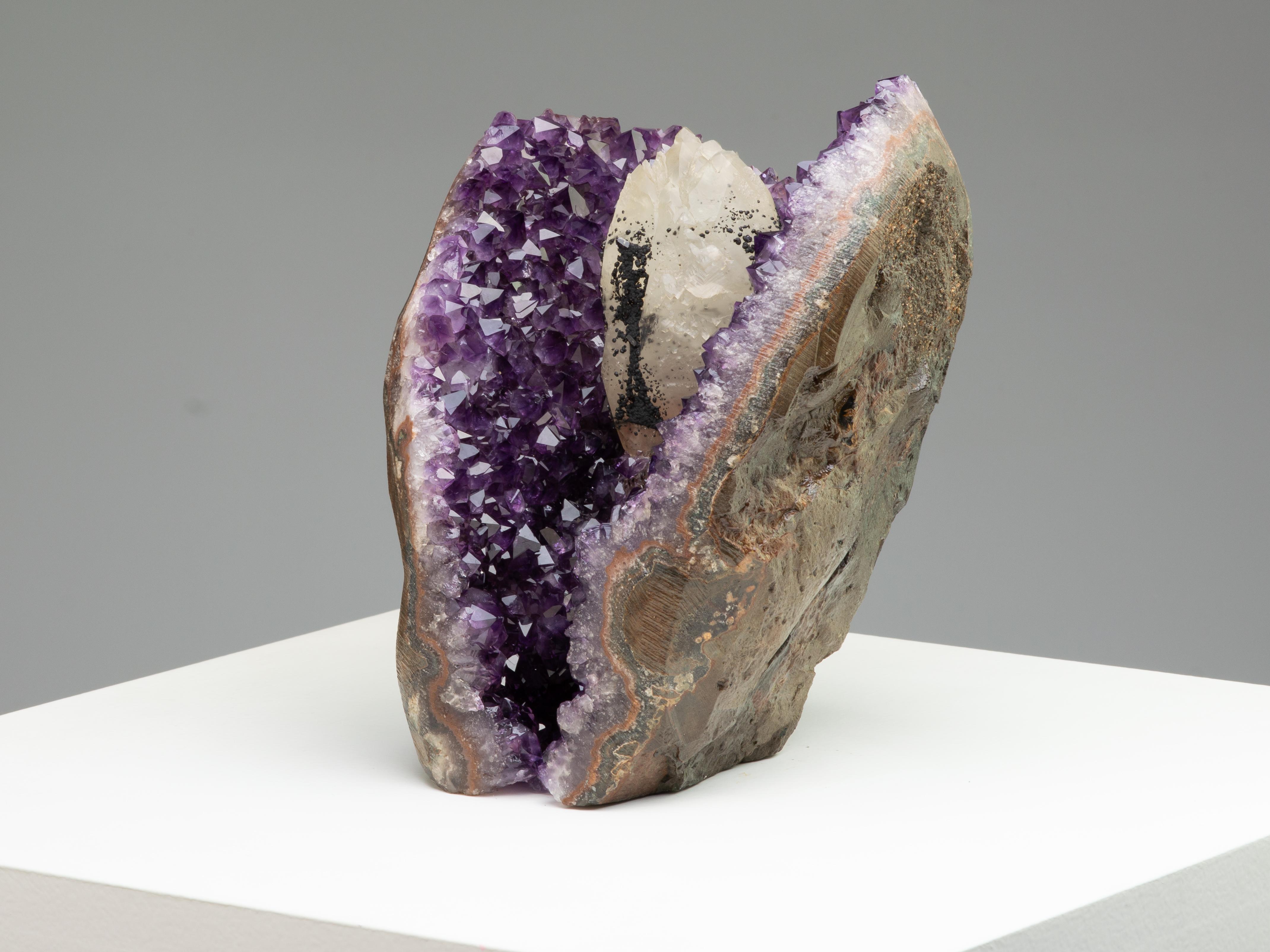 Angel Shaped Amethyst Crystals and Calcite mineral formation In Excellent Condition In London, GB