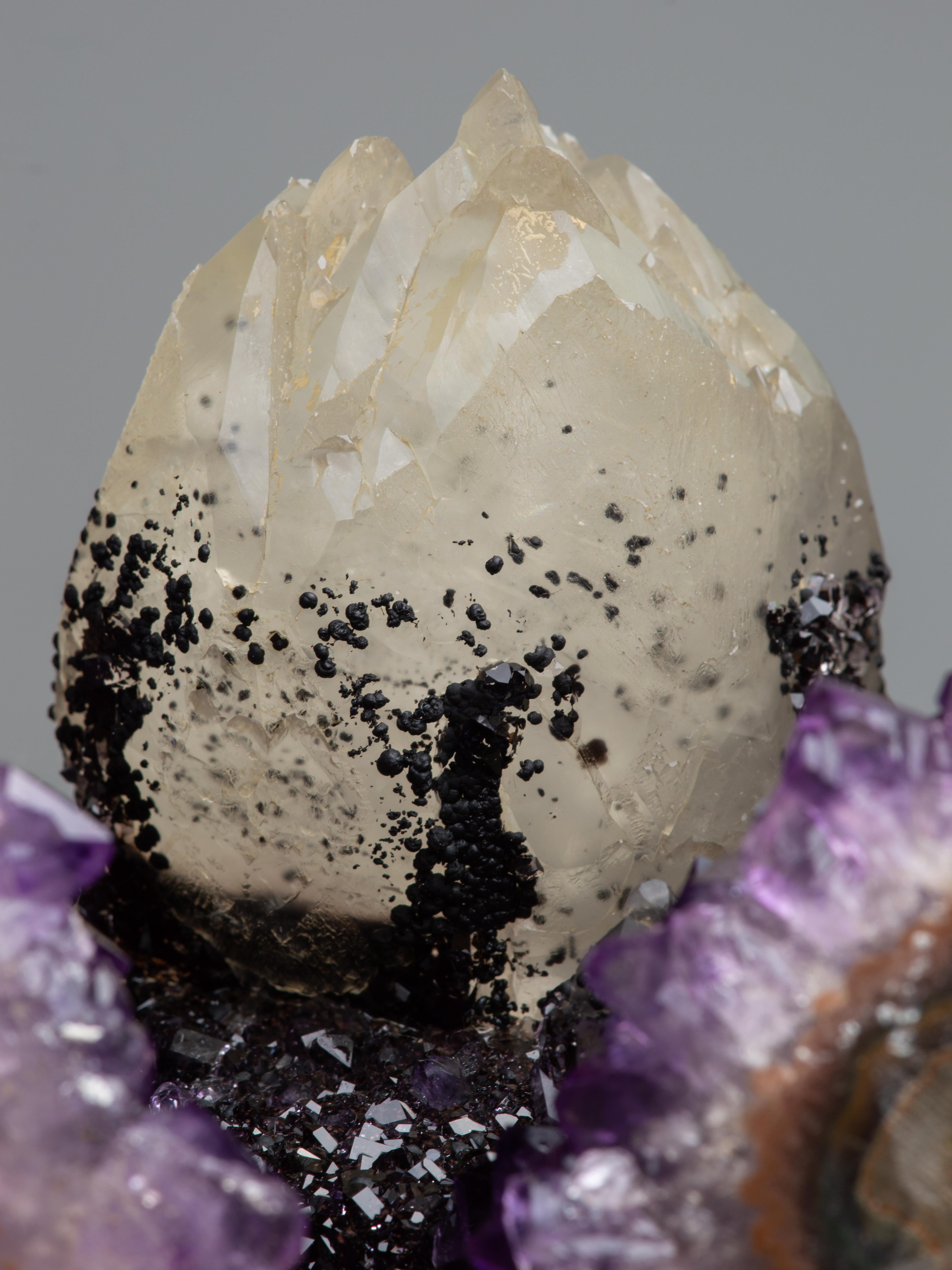 Angel Shaped Amethyst Crystals and Calcite mineral formation 1