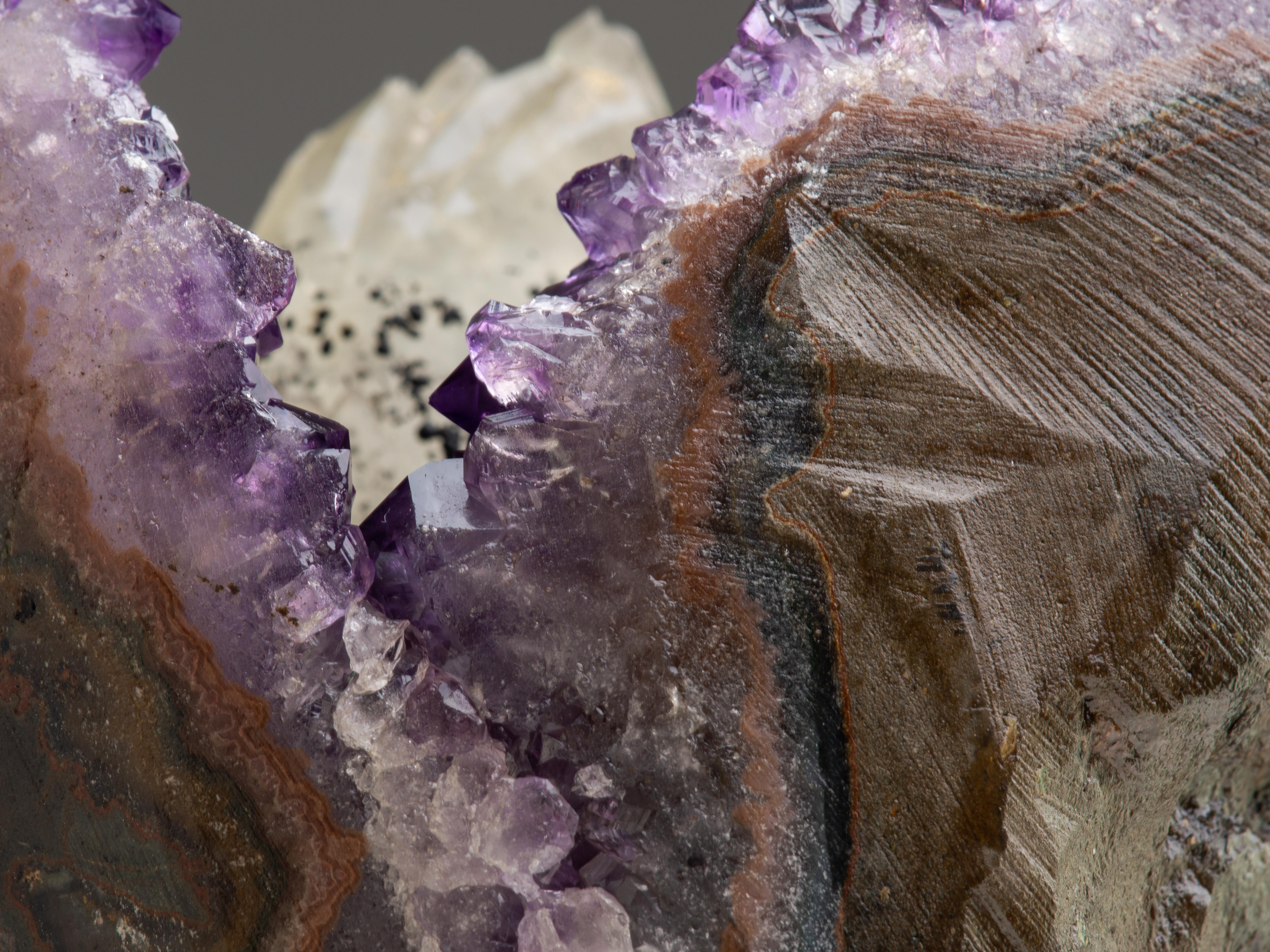 Angel Shaped Amethyst Crystals and Calcite mineral formation 6