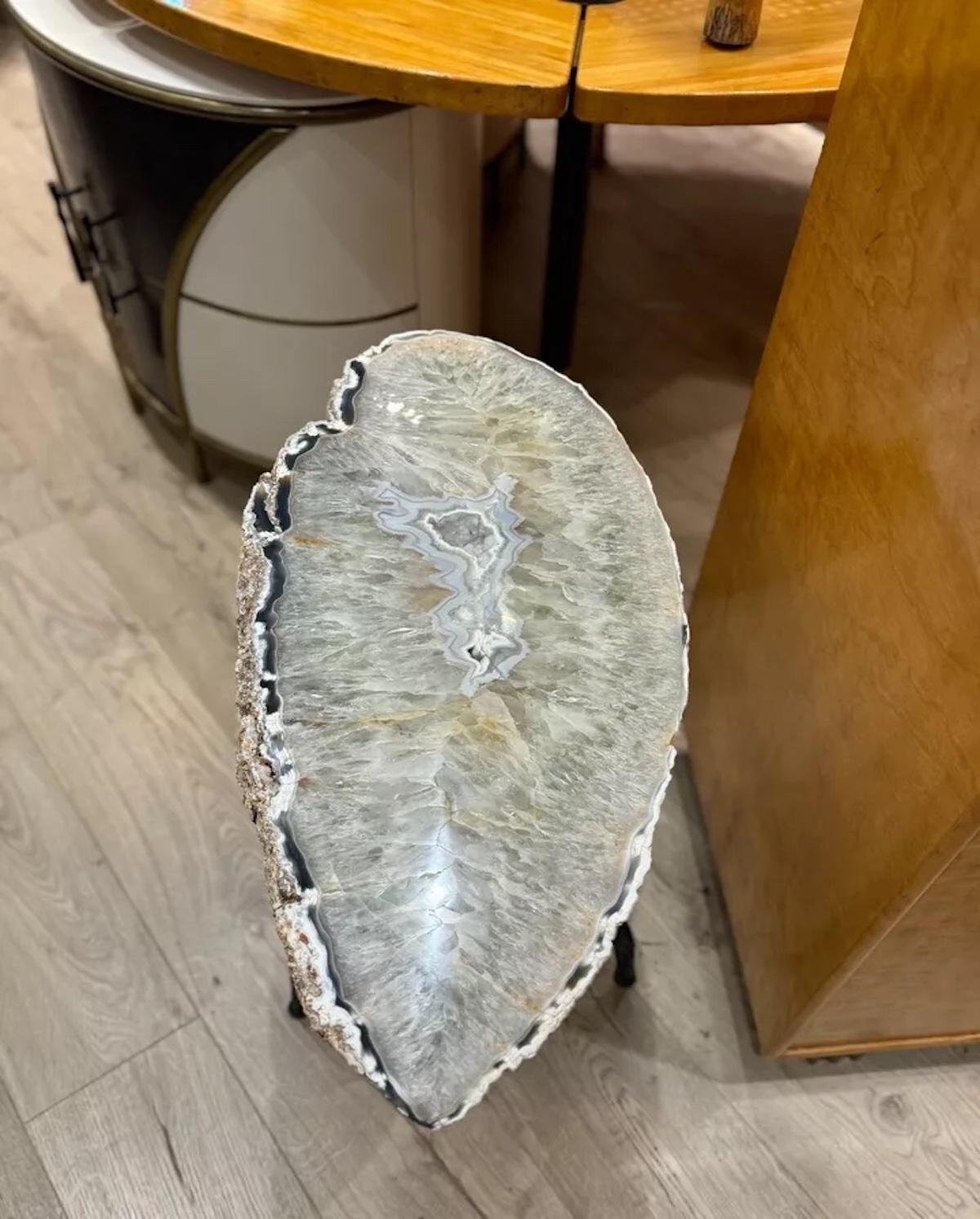 Unknown Rare Geode / Natural Crystal Bespoke Made Side Occasional Table