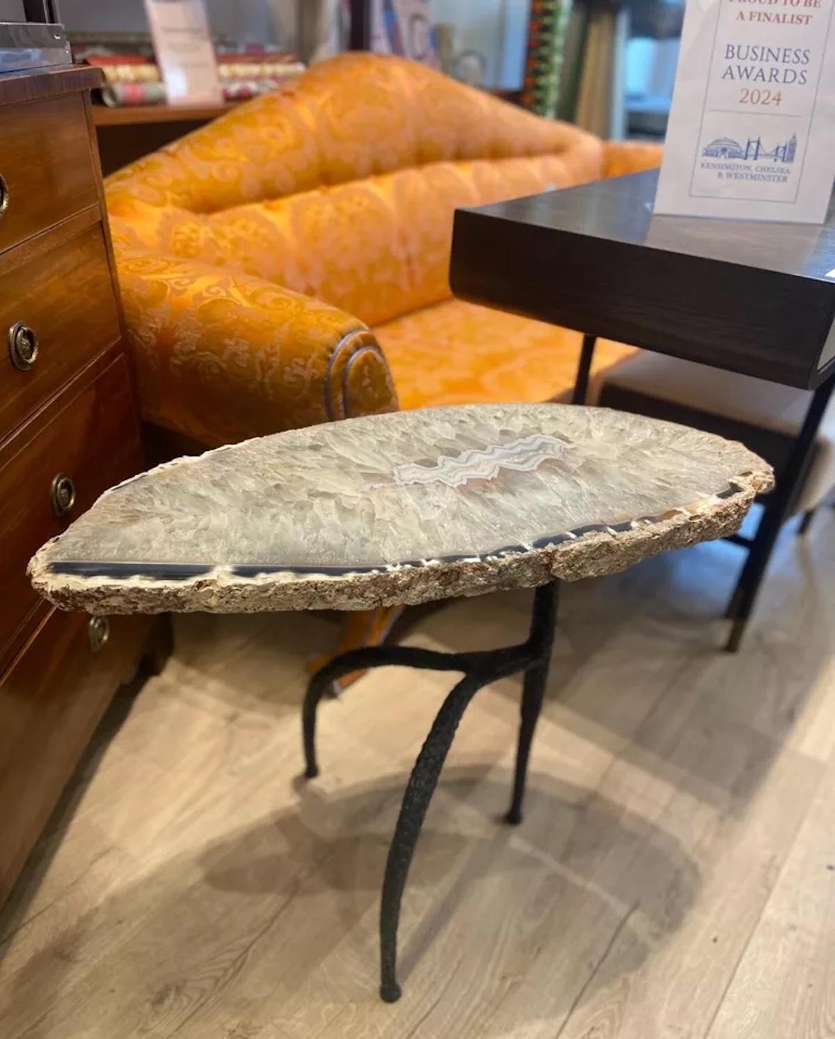 Contemporary Rare Geode / Natural Crystal Bespoke Made Side Occasional Table