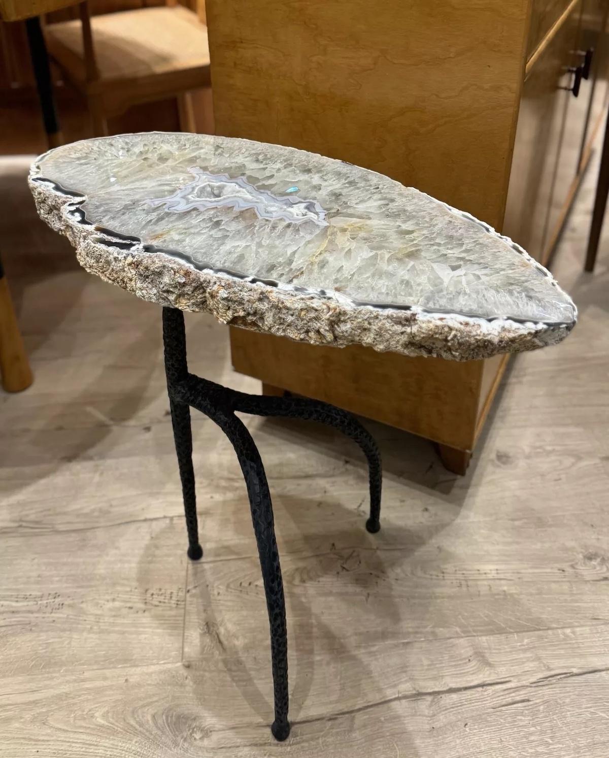 Rare Geode / Natural Crystal Bespoke Made Side Occasional Table 2