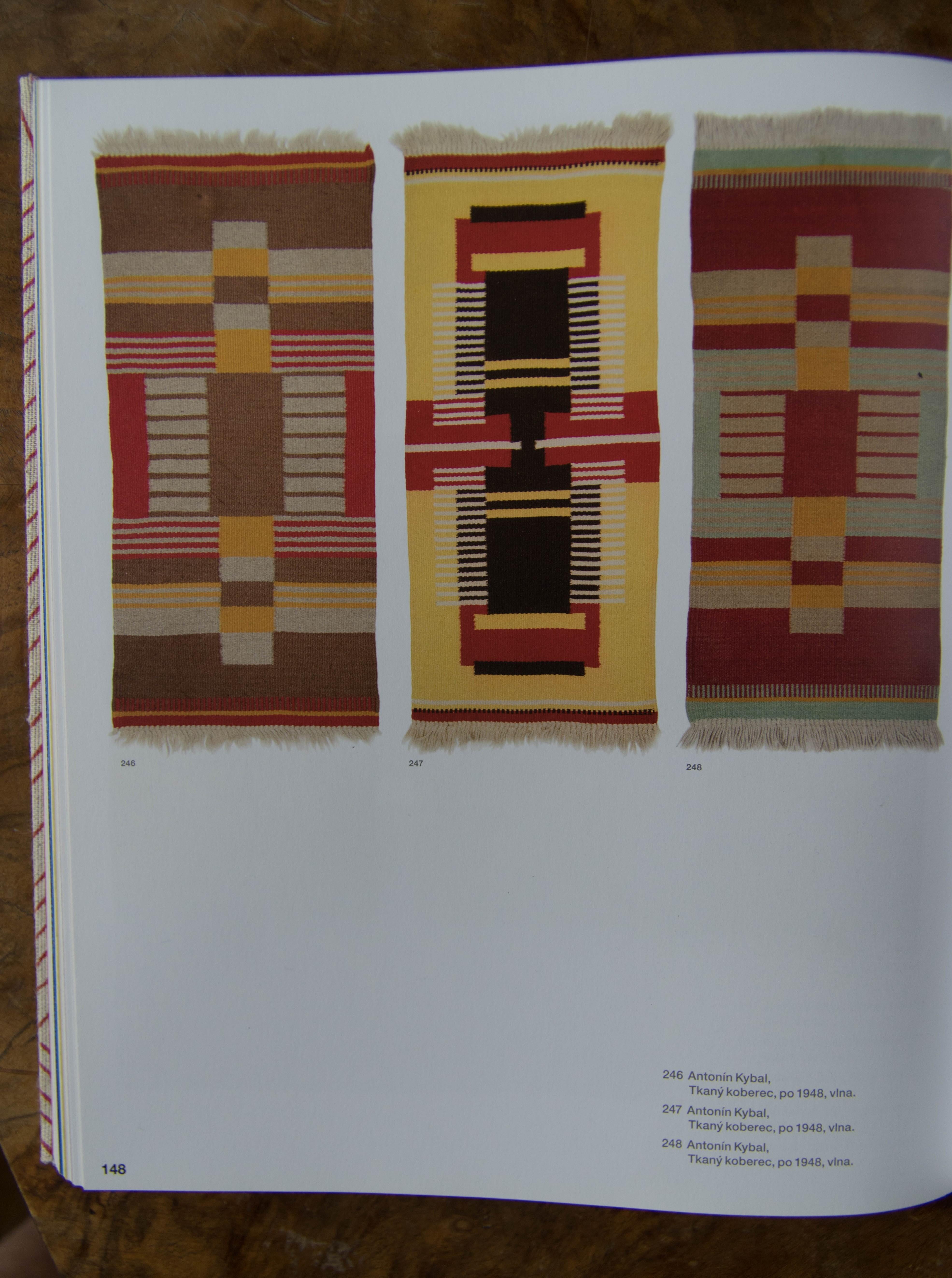 Seltener geometrischer Teppich von Antonin Kybal, 1948 im Angebot 6