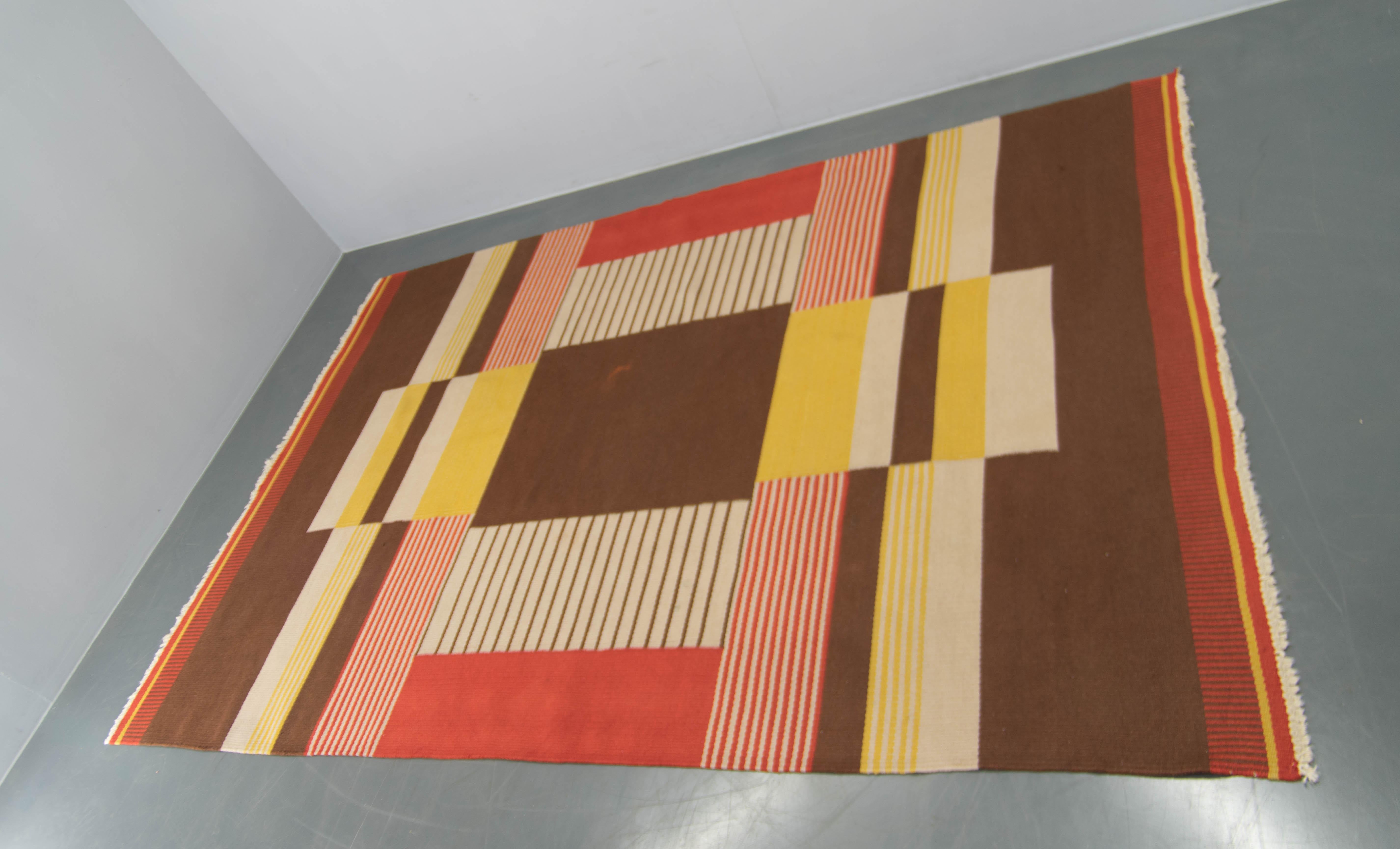 Seltener geometrischer Teppich von Antonin Kybal, 1948 (Tschechisch) im Angebot