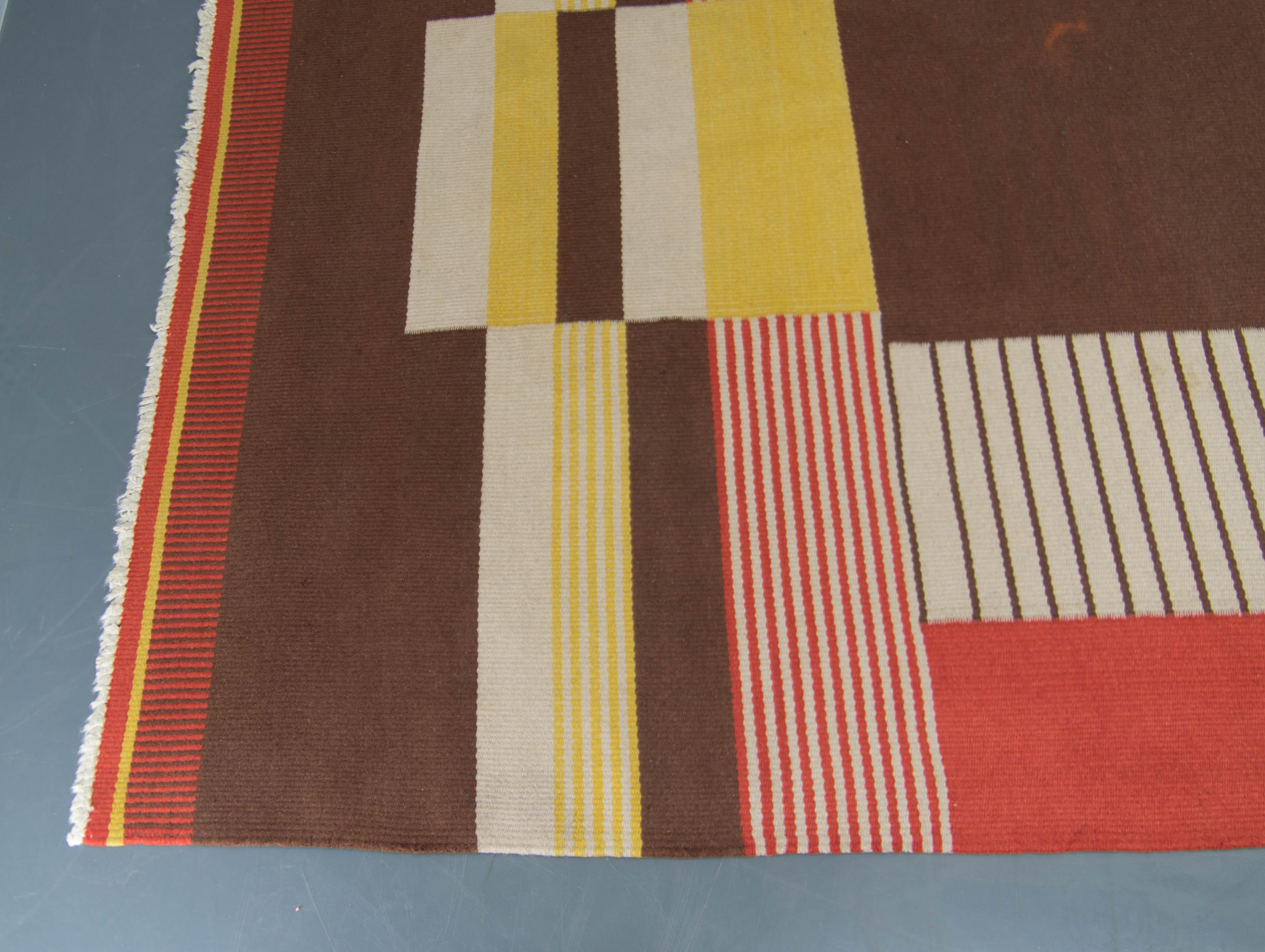 Seltener geometrischer Teppich von Antonin Kybal, 1948 (Wolle) im Angebot