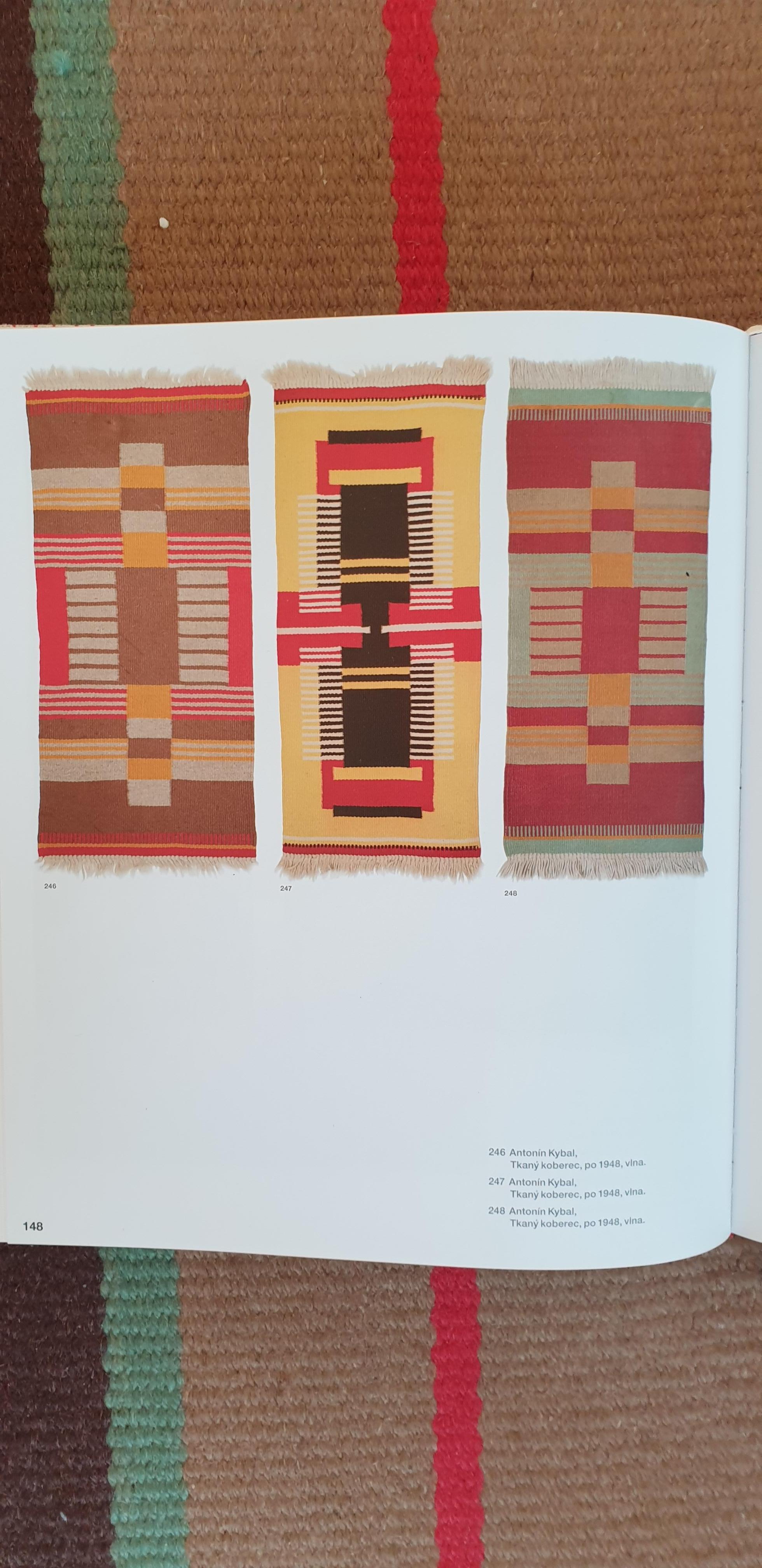 Rare Geometric Carpet by Antonin Kybal, 1948s 3