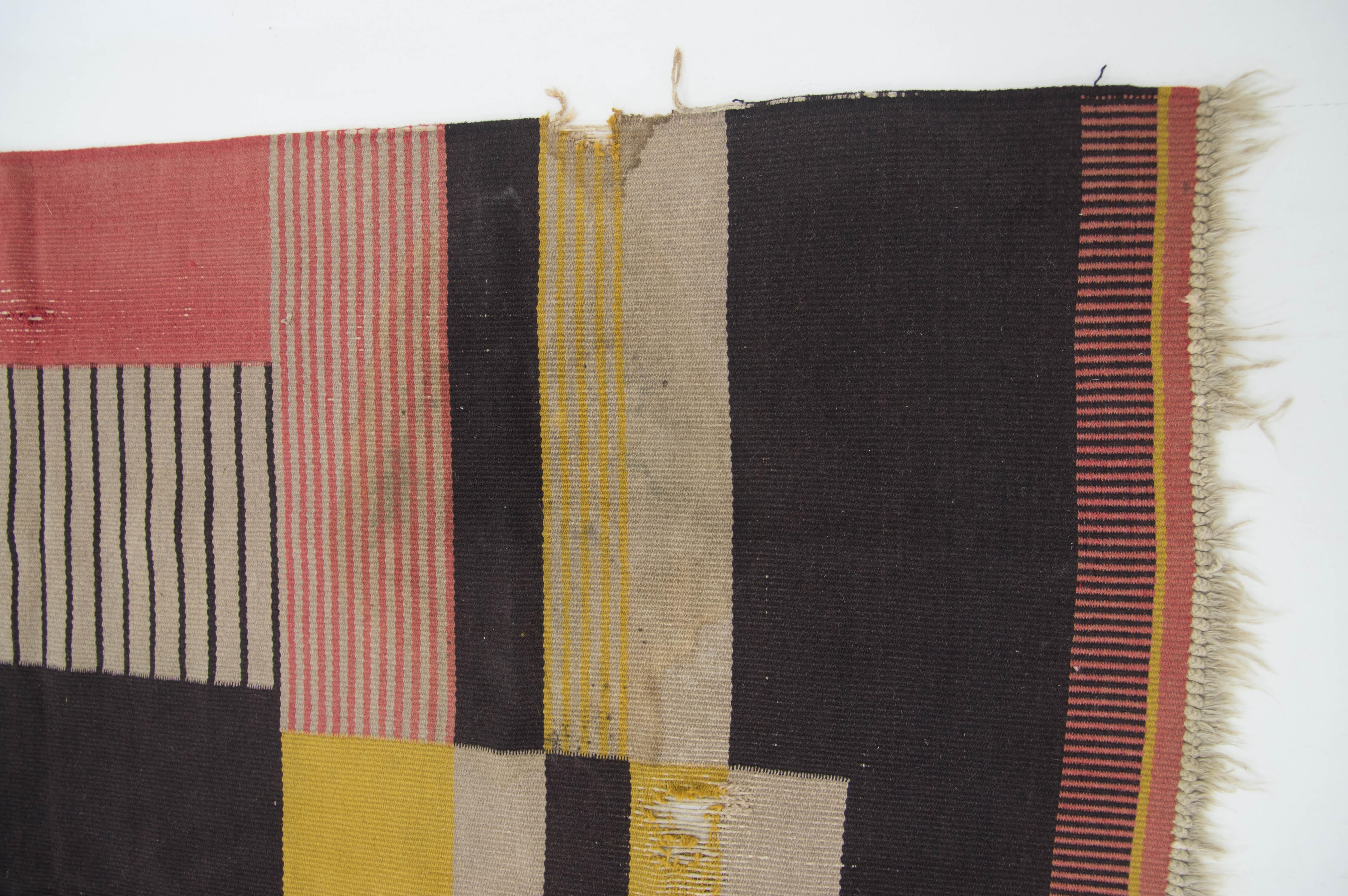 Milieu du XXe siècle Rare tapis géométrique d'Antonin Kybal, années 1948 en vente