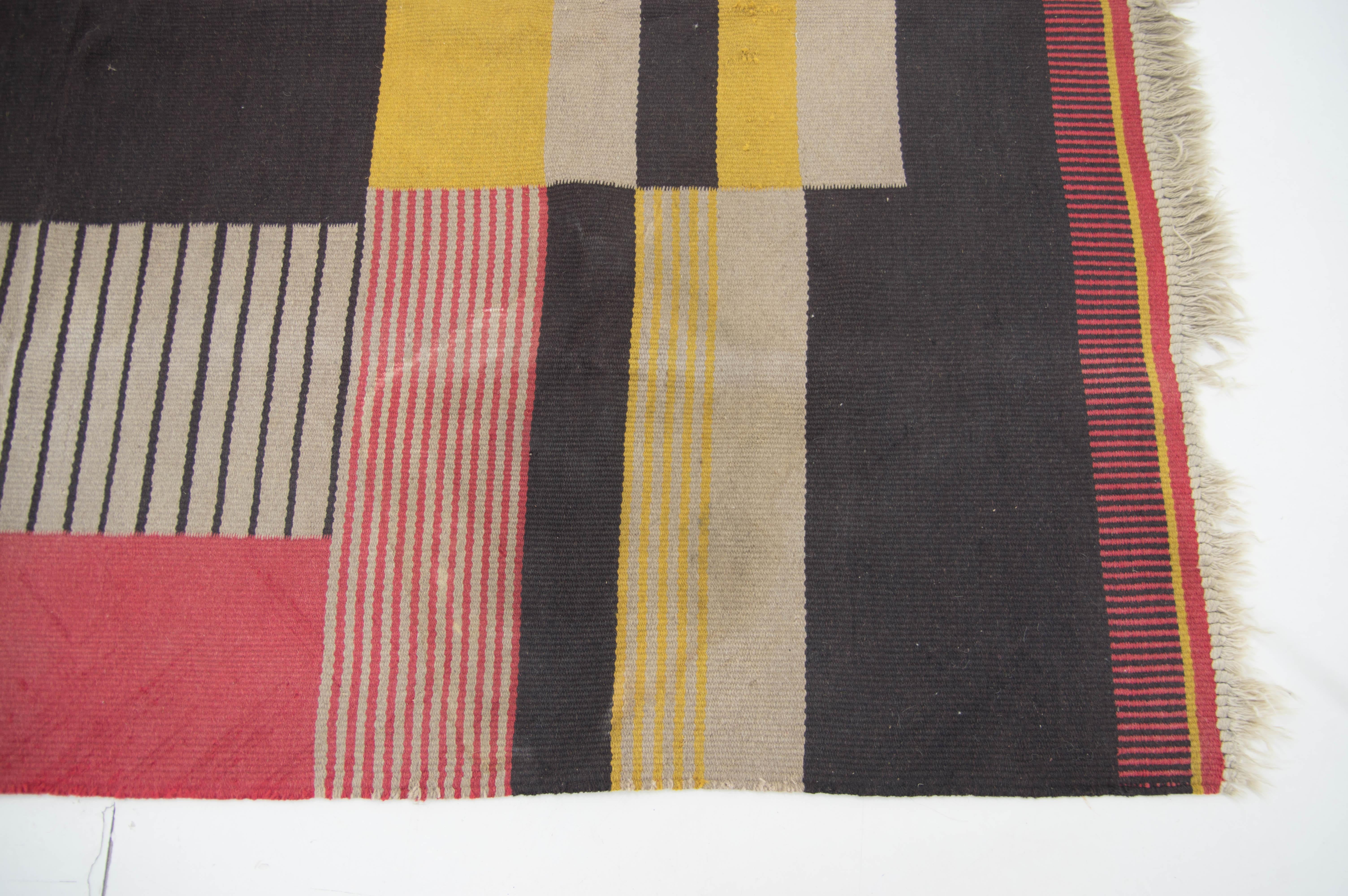 Rare Geometric Carpet by Antonin Kybal, 1948s For Sale 2
