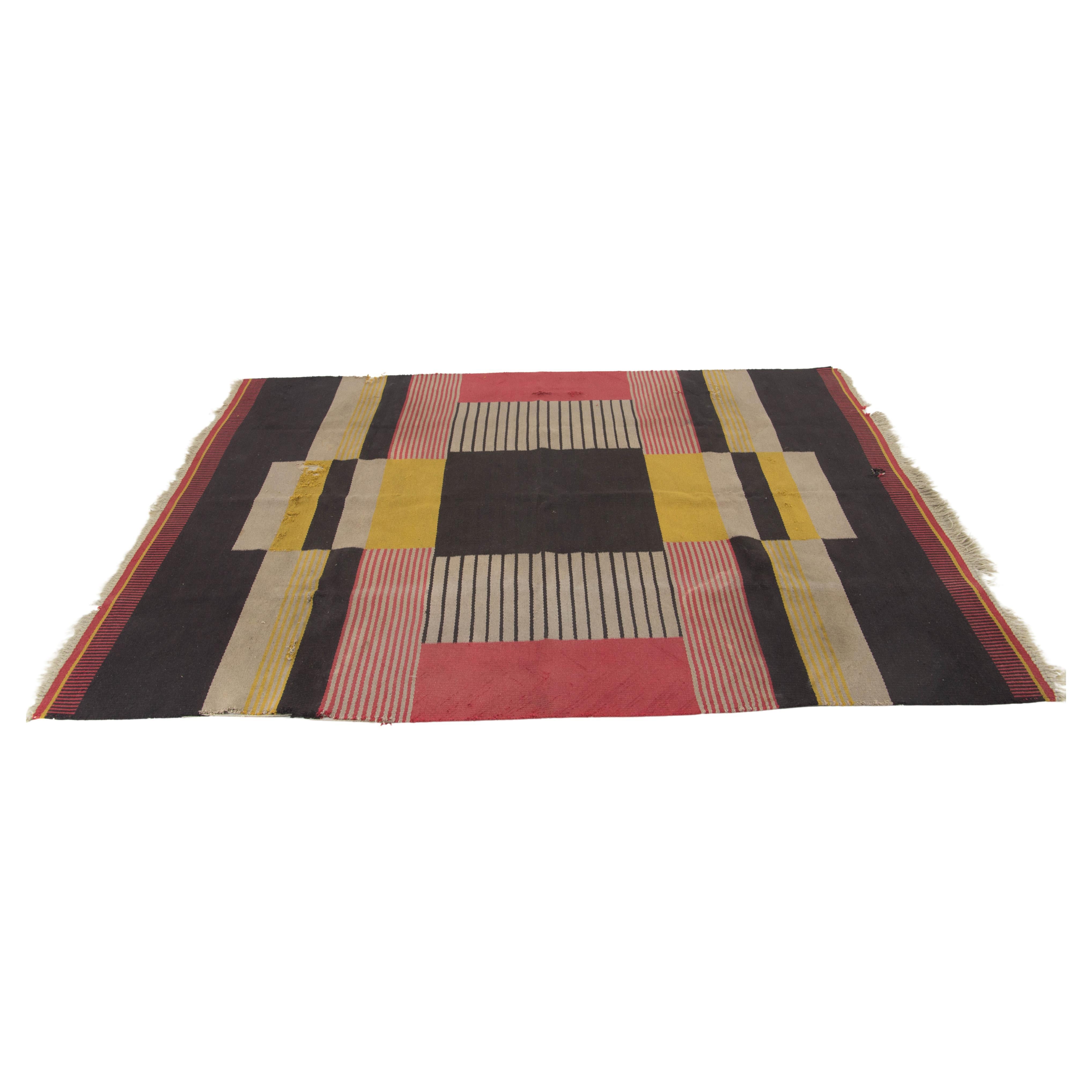 Rare Geometric Carpet by Antonin Kybal, 1948s For Sale