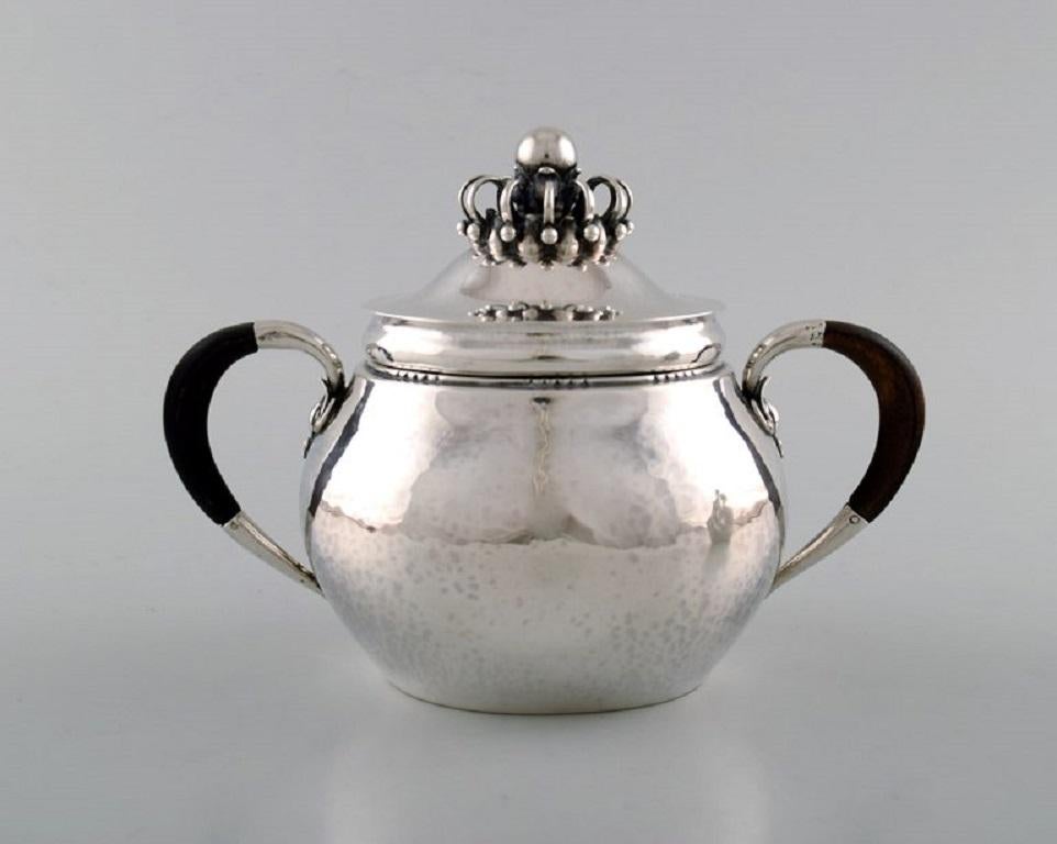Rare Georg Jensen Coffee Service in Sterling Silver with Ebony Handles For Sale 1