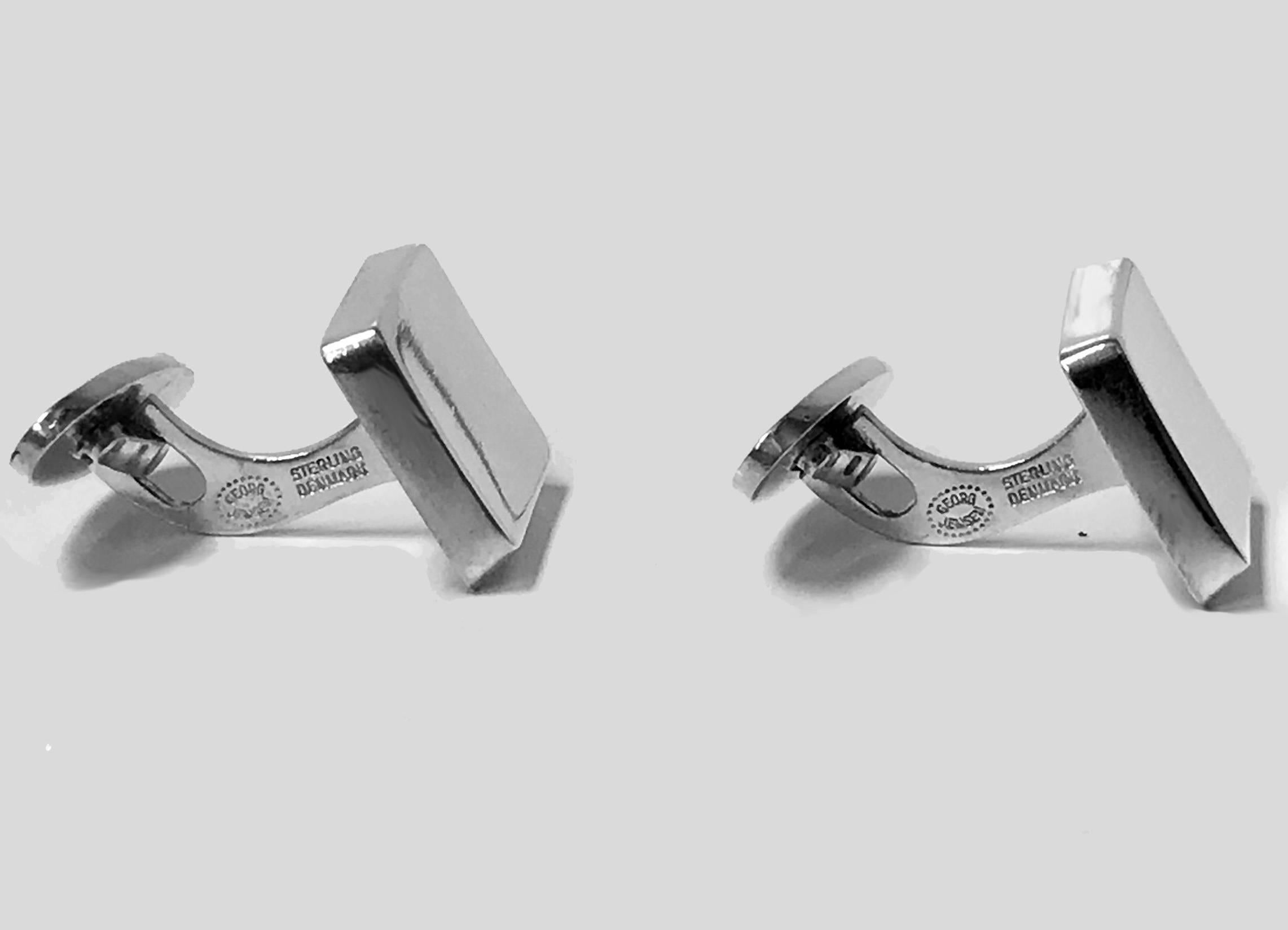 Rare Georg Jensen Flemming Eskildsen Sterling Cufflinks, circa 1960 In Good Condition In Toronto, ON