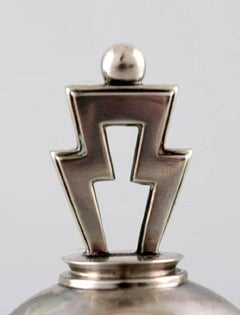Rare Georg Jensen Harald Nielsen, Pyramid Table Clock in Sterling Silver
