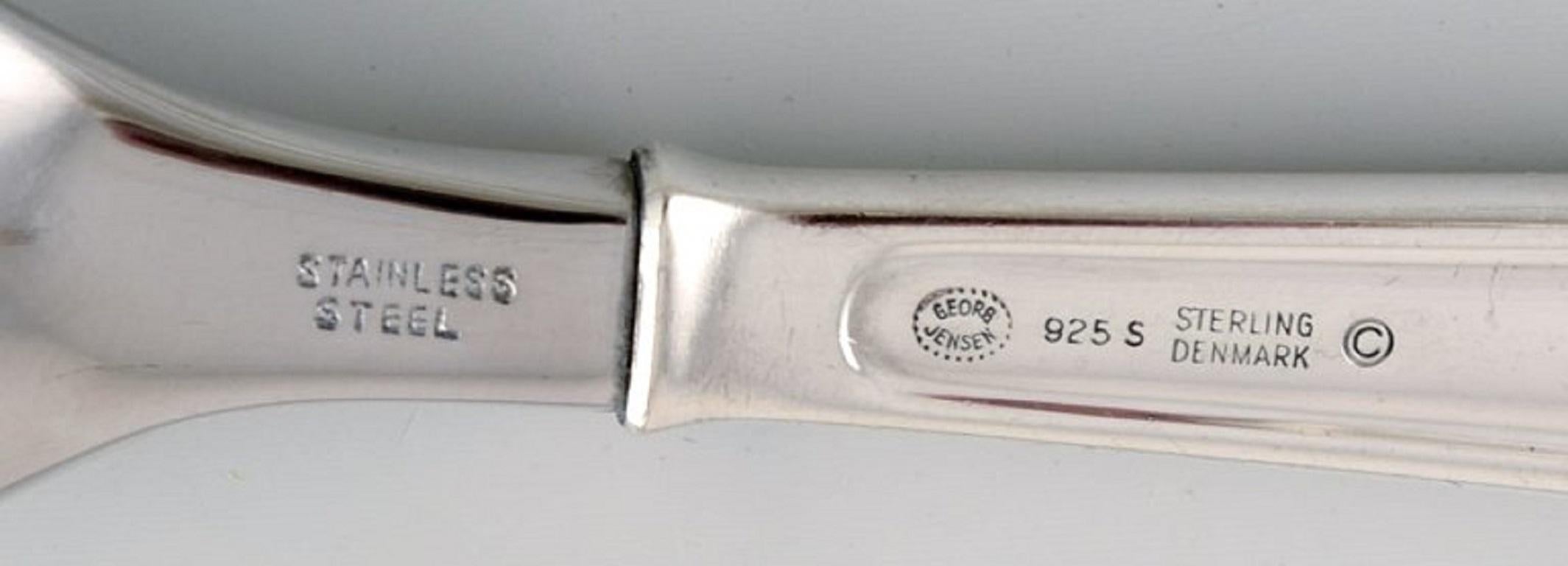 Danish Rare Georg Jensen Koppel Cutlery. Lunch Service in Sterling Silver for Six P For Sale