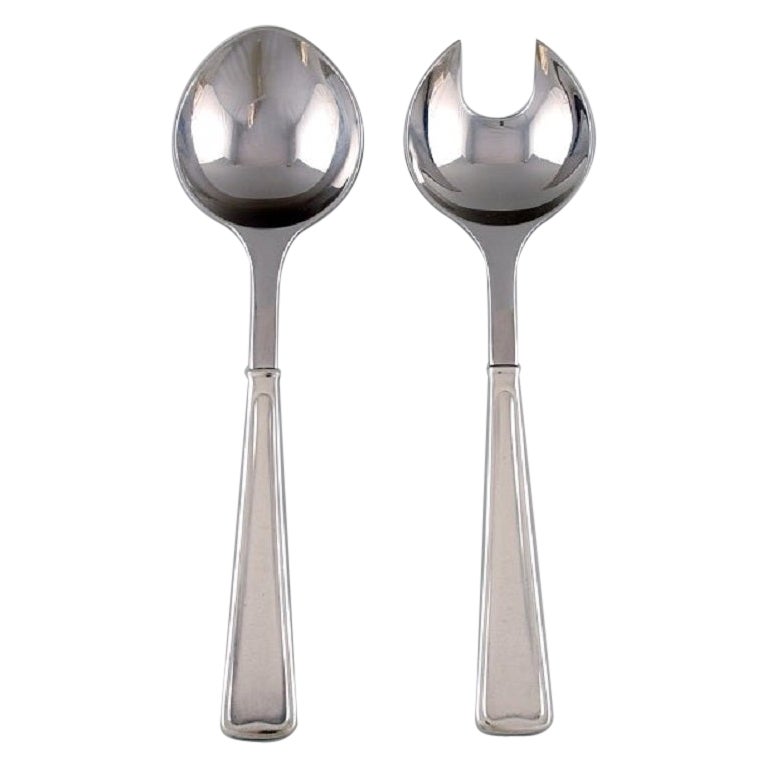 Raro set di posate e insalate Georg Jensen Koppel in argento sterling