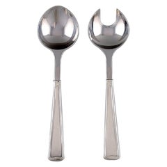 Raro set di posate e insalate Georg Jensen Koppel in argento sterling