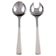 Rare Georg Jensen Koppel Cutlery, Salad Set in Sterling Silver