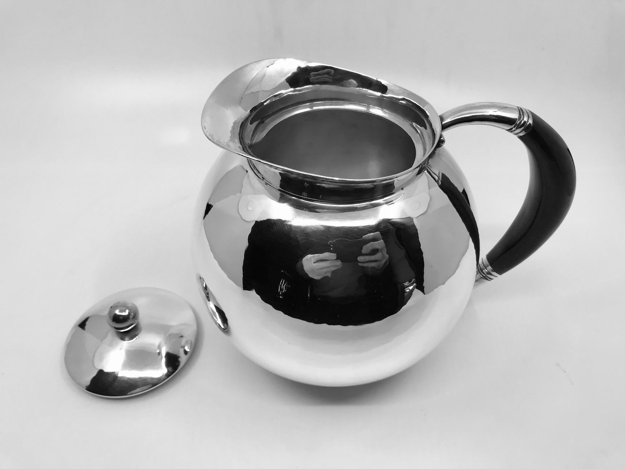 Silver Rare Georg Jensen Lidded Pitcher 533B by Johan Rohde For Sale