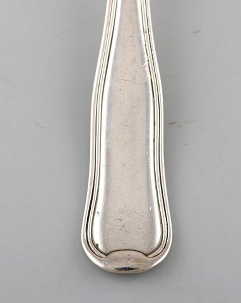 Scandinavian Modern Rare Georg Jensen Old Danish Bouillon Spoon in Sterling Silver Two Pieces For Sale