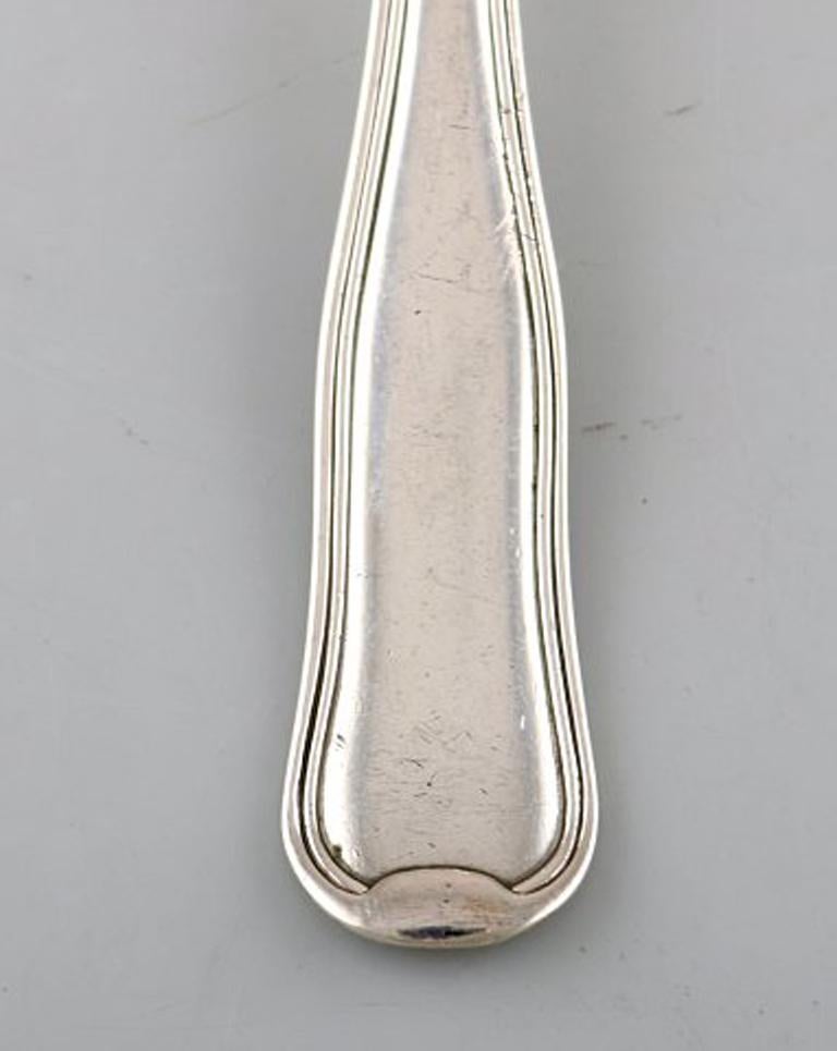 Rara cuchara de caldo danés antiguo Georg Jensen de plata de ley Dos piezas Escandinavo moderno en venta