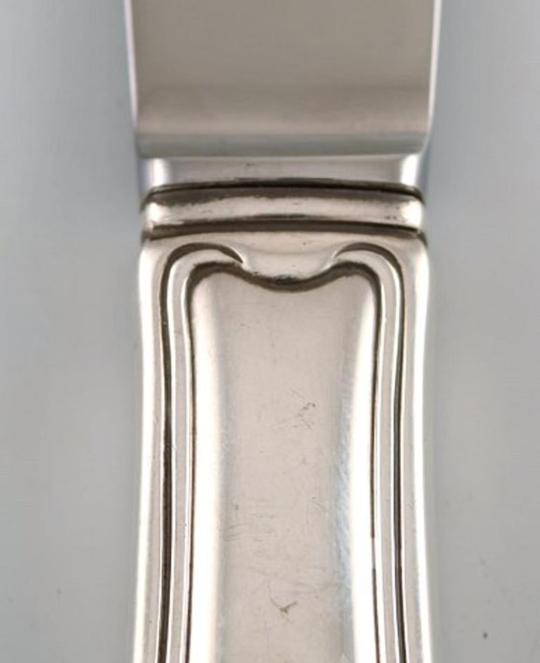 Scandinavian Modern Rare Georg Jensen Old Danish dinner knife in sterling silver. 12 pieces