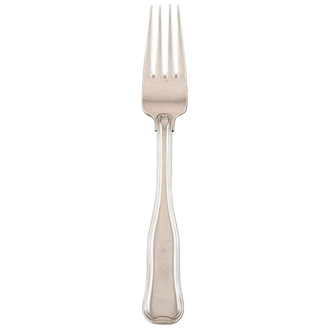 Seltene Georg Jensen Old Danish Lunch Fork in Sterling Silver, Five Pieces