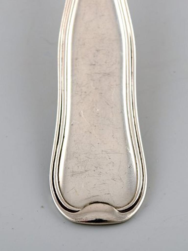 Scandinavian Modern Rare Georg Jensen Old Danish Serving Spoon in Sterling Silver, Two Pieces