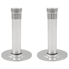 Vintage Rare Georg Jensen Pair of Bernadotte Candlesticks 848