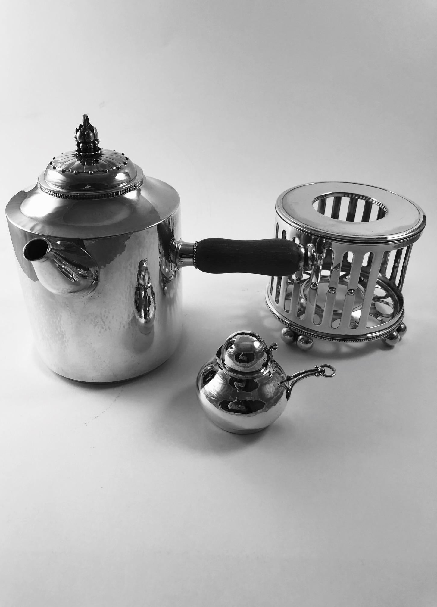 Rare Georg Jensen Paris Coffee and Tea Service with Burner and Tray 483 1
