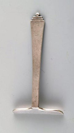 Rare Georg Jensen Pyramid Child's Pusher, Designed by Harald Nielsen