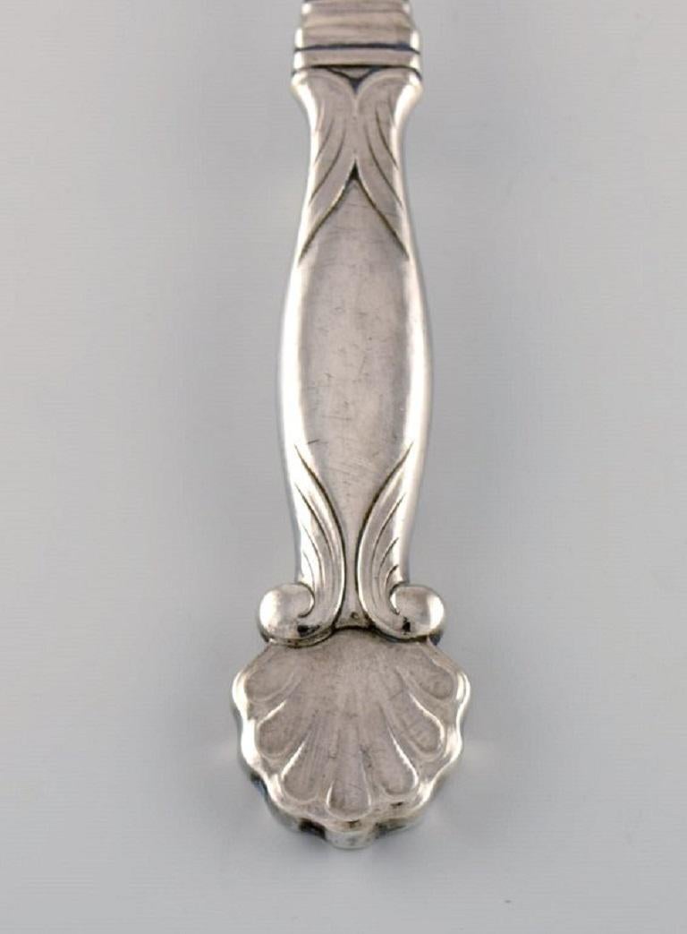 Danish Rare Georg Jensen Serving Spoon in All Sterling Silver, Dated 1930 For Sale