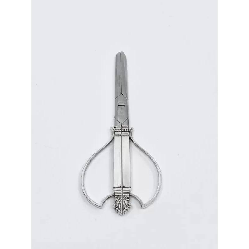 Rare Georg Jensen Sterling Silver and Steel Acanthus Grape Shears 254 In Excellent Condition For Sale In Hellerup, DK