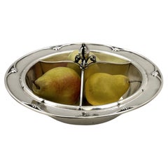 Raro Georg Jensen Cuenco martillado de plata de ley #271C con 3 secciones
