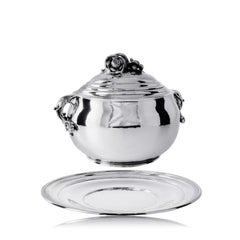 Rare Georg Jensen Sterling Silver “Rose” Tureen 337C