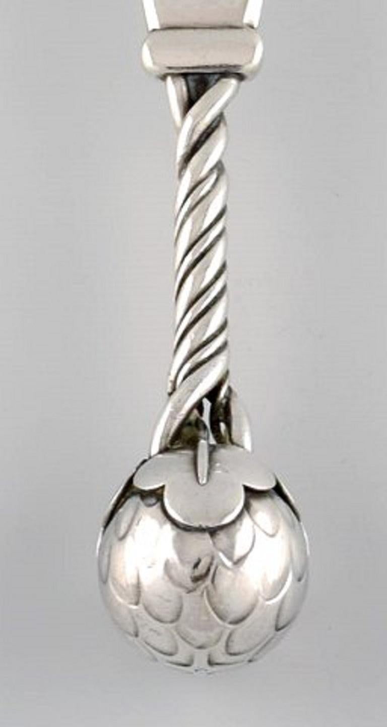 Danish Rare Georg Jensen Strawberry Spoon in Sterling Silver, Design 35 For Sale