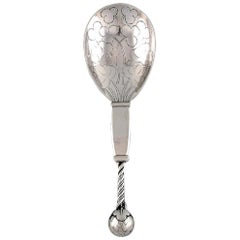 Rare Georg Jensen Strawberry Spoon in Sterling Silver, Design 35