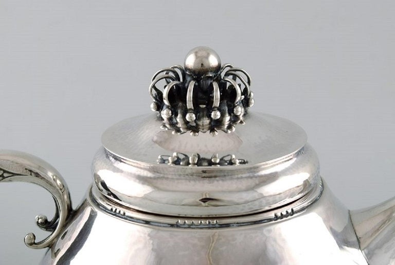 Rare Jensen Teapot in Sterling Silver with Ebony Handle, Dated