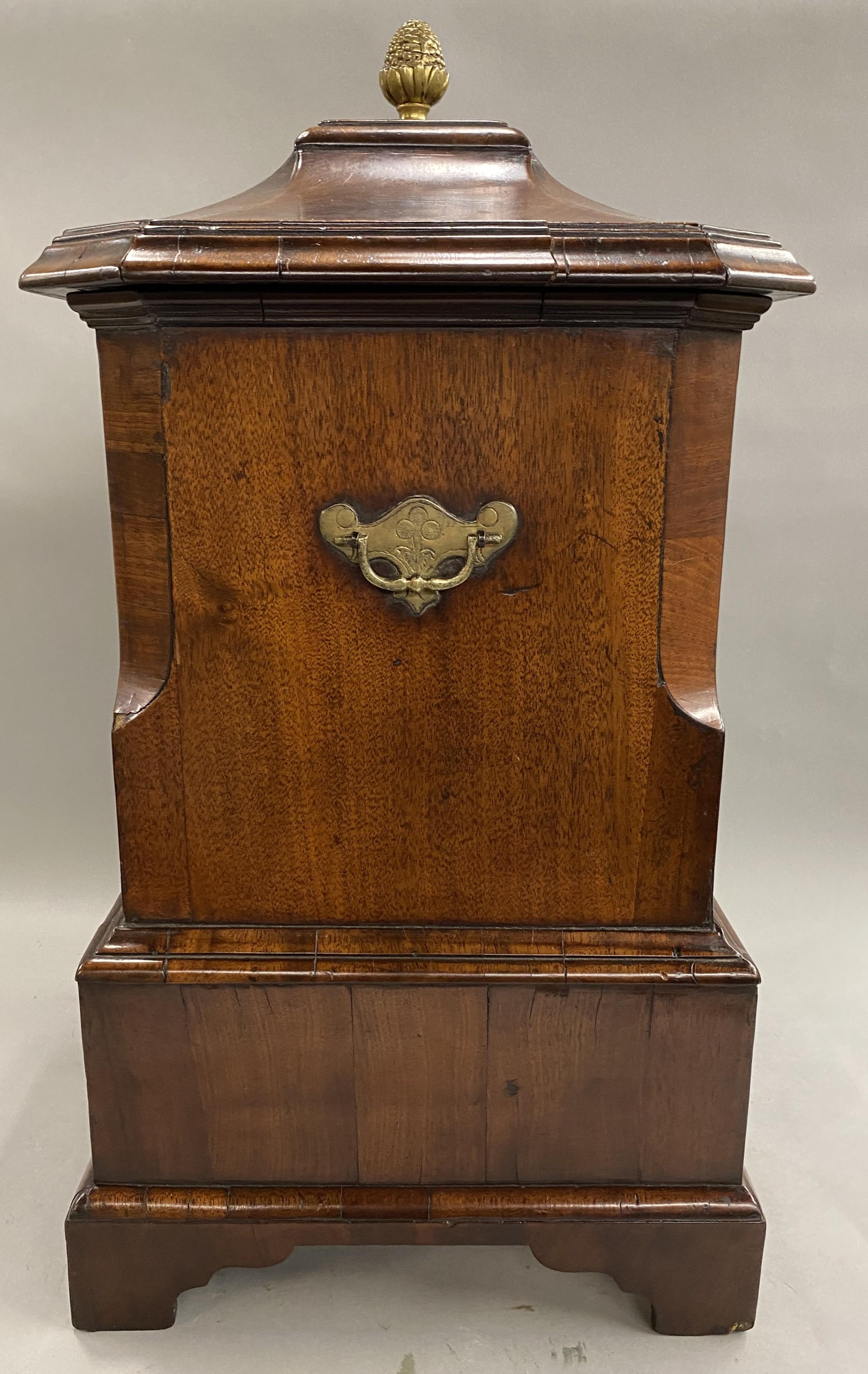 English Rare George II Pagoda Form Mahogany Cellarette or Caddy For Sale