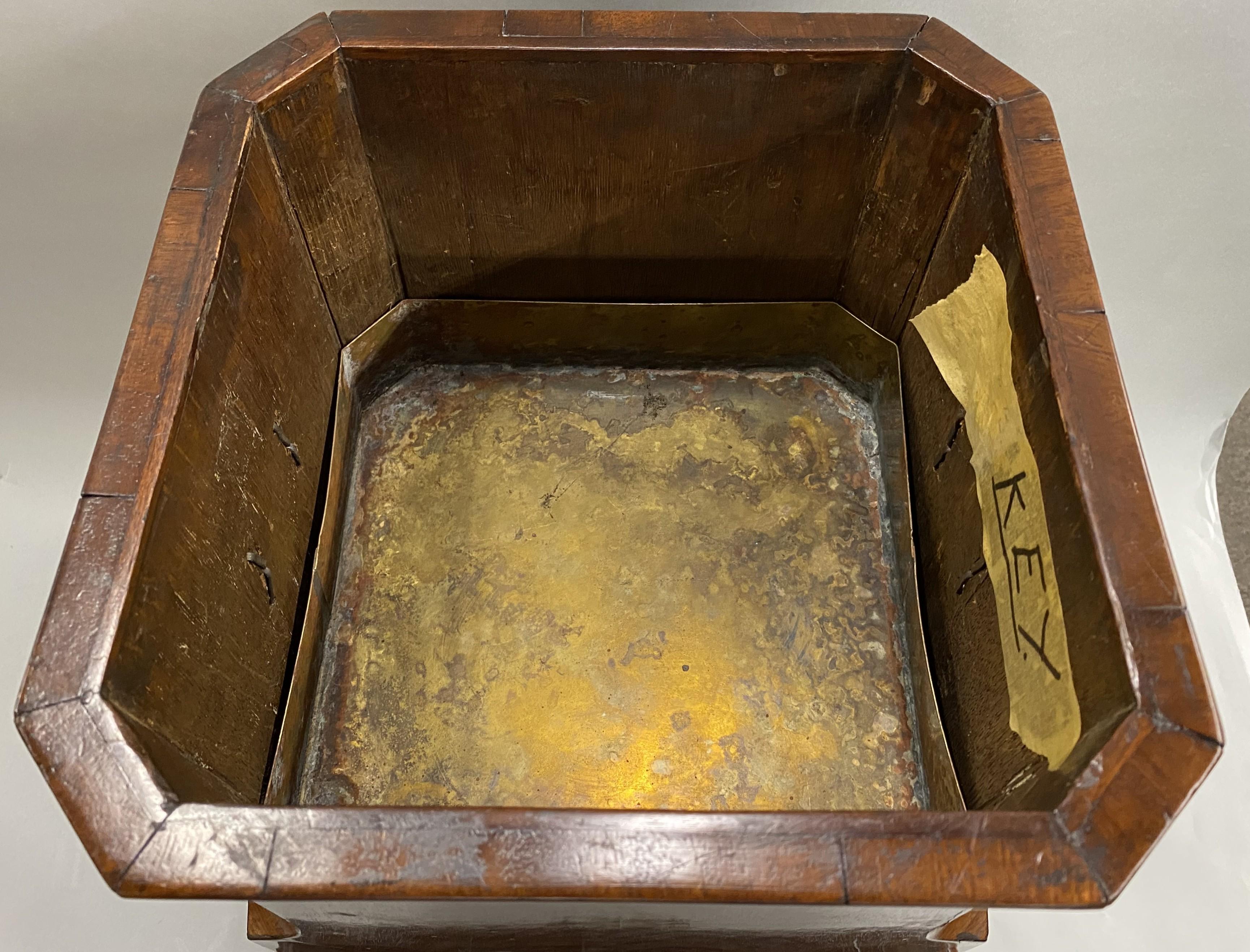 Brass Rare George II Pagoda Form Mahogany Cellarette or Caddy For Sale