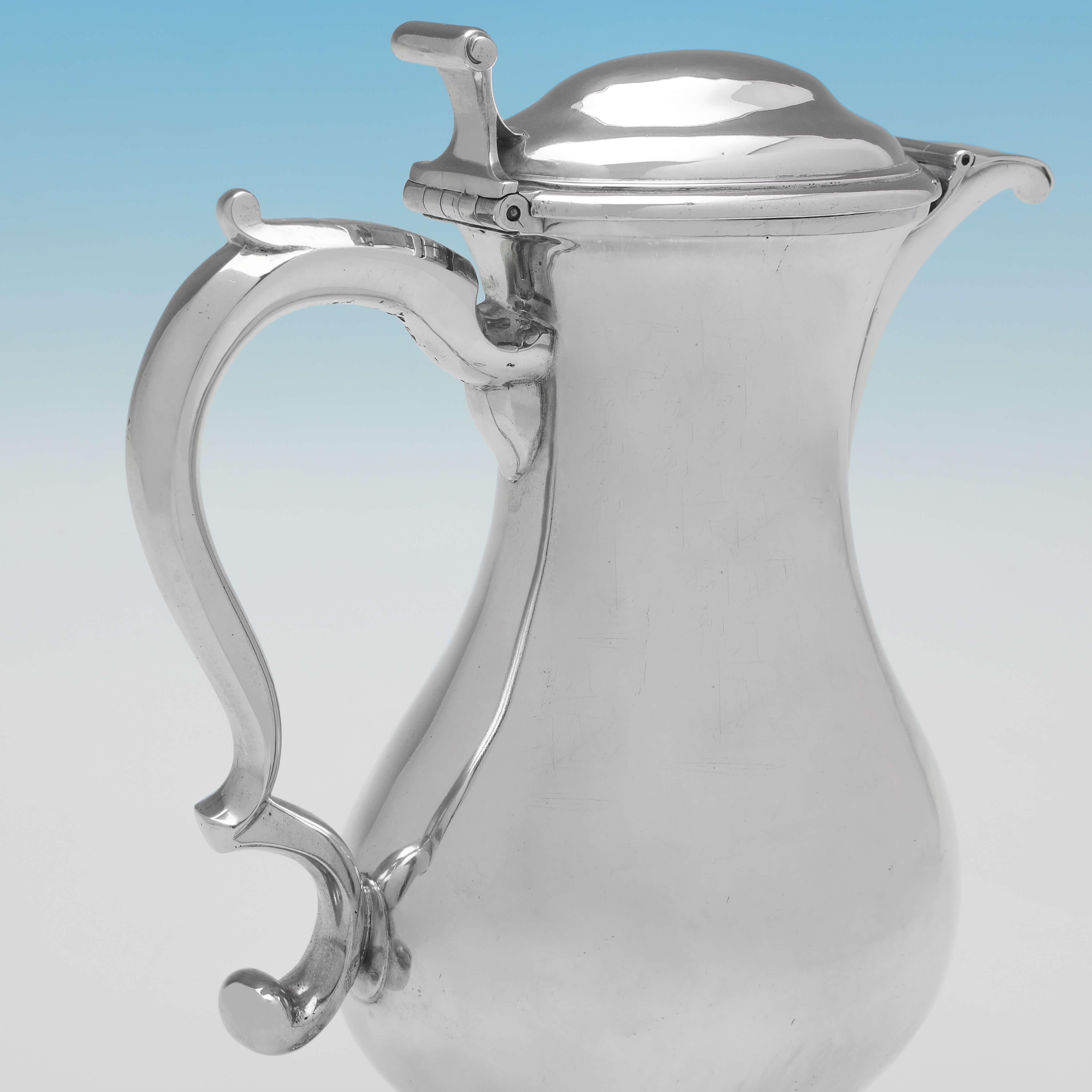 English Rare George II Period Sterling Silver Shaving Jug, London, 1752, Paul Crespin For Sale