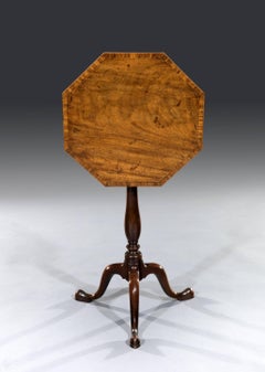 Rare George III 18th Century Period Mahogany Octagonal-Shaped Occasional Table