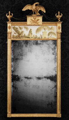 Rare George III Giltwood Mirror with Verre Eglomise Panel