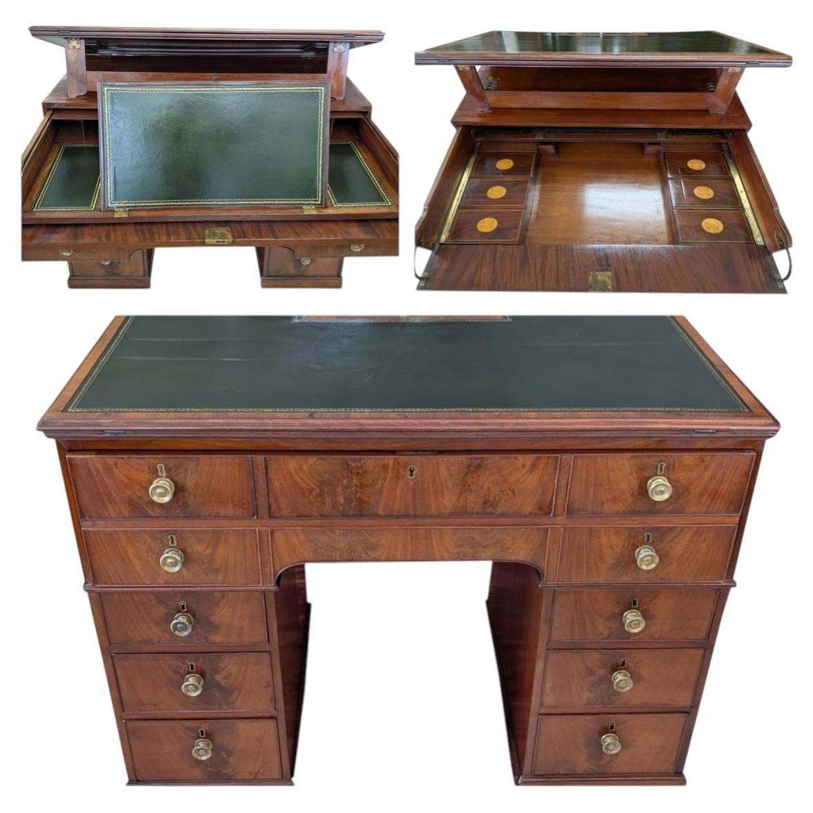 RARE George III Style Mahogany Architect’s Bureau Desk, William IV Period