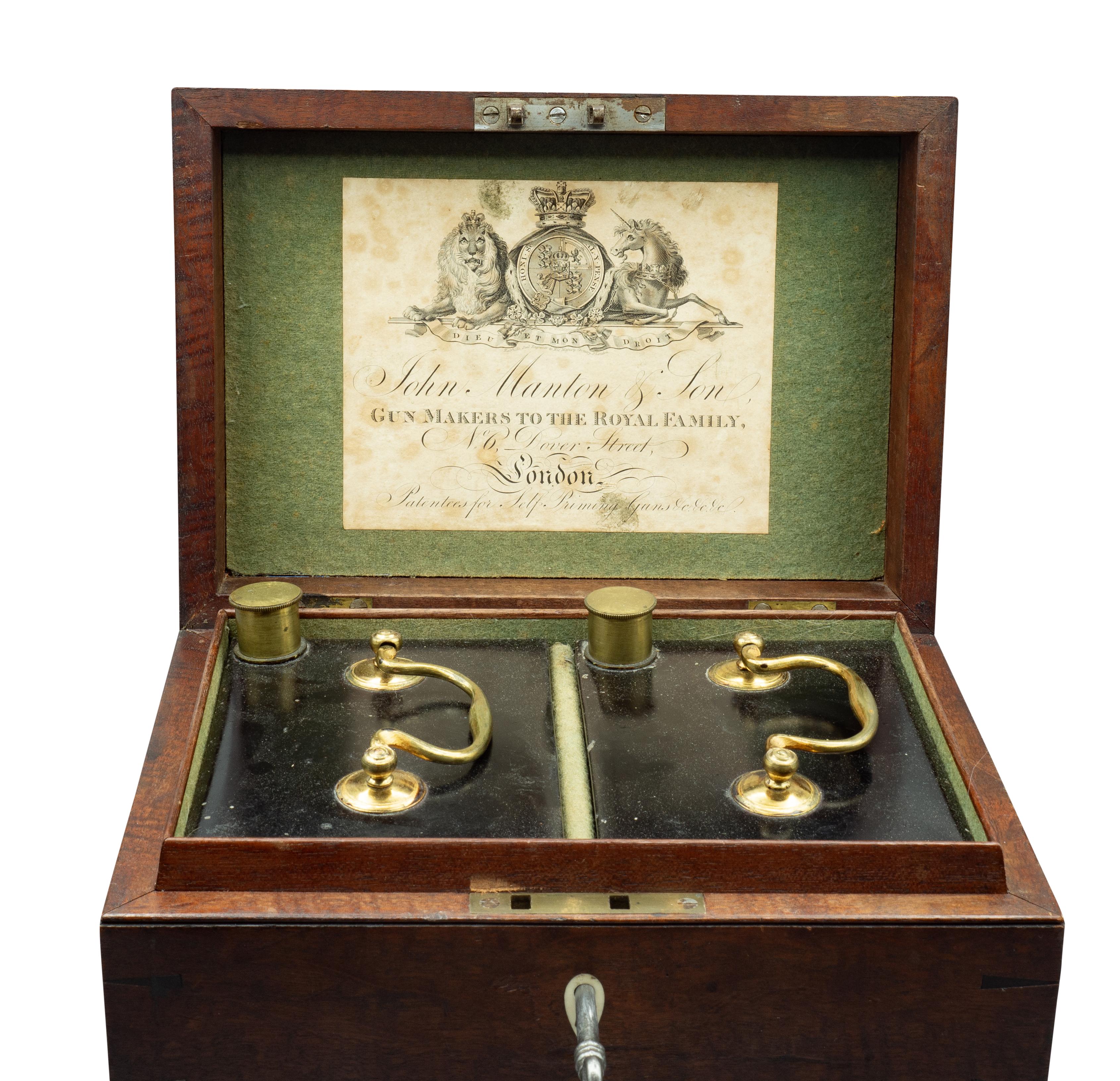 Rare George III Mahogany Gunpowder Box By John Manton and Son, London 3