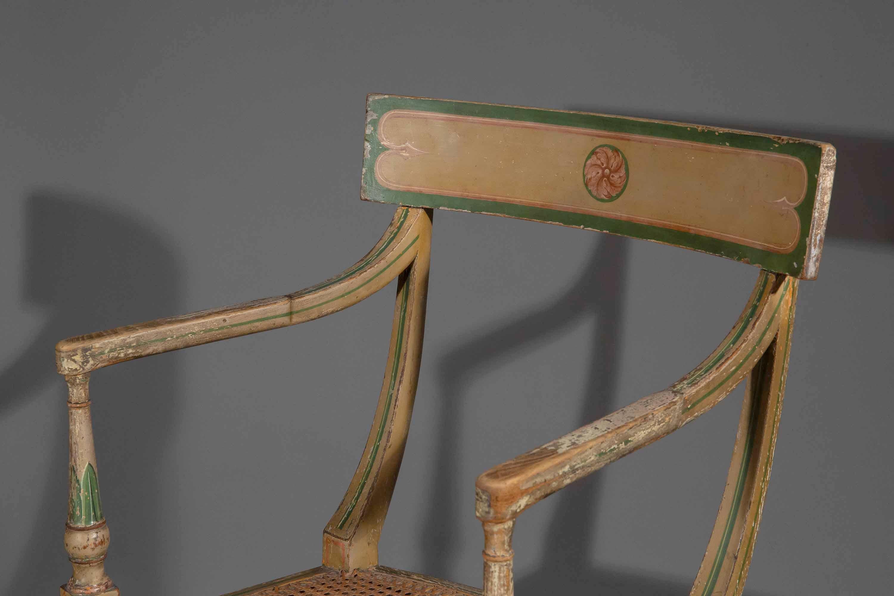 Rare fauteuil peint George III en vente 4