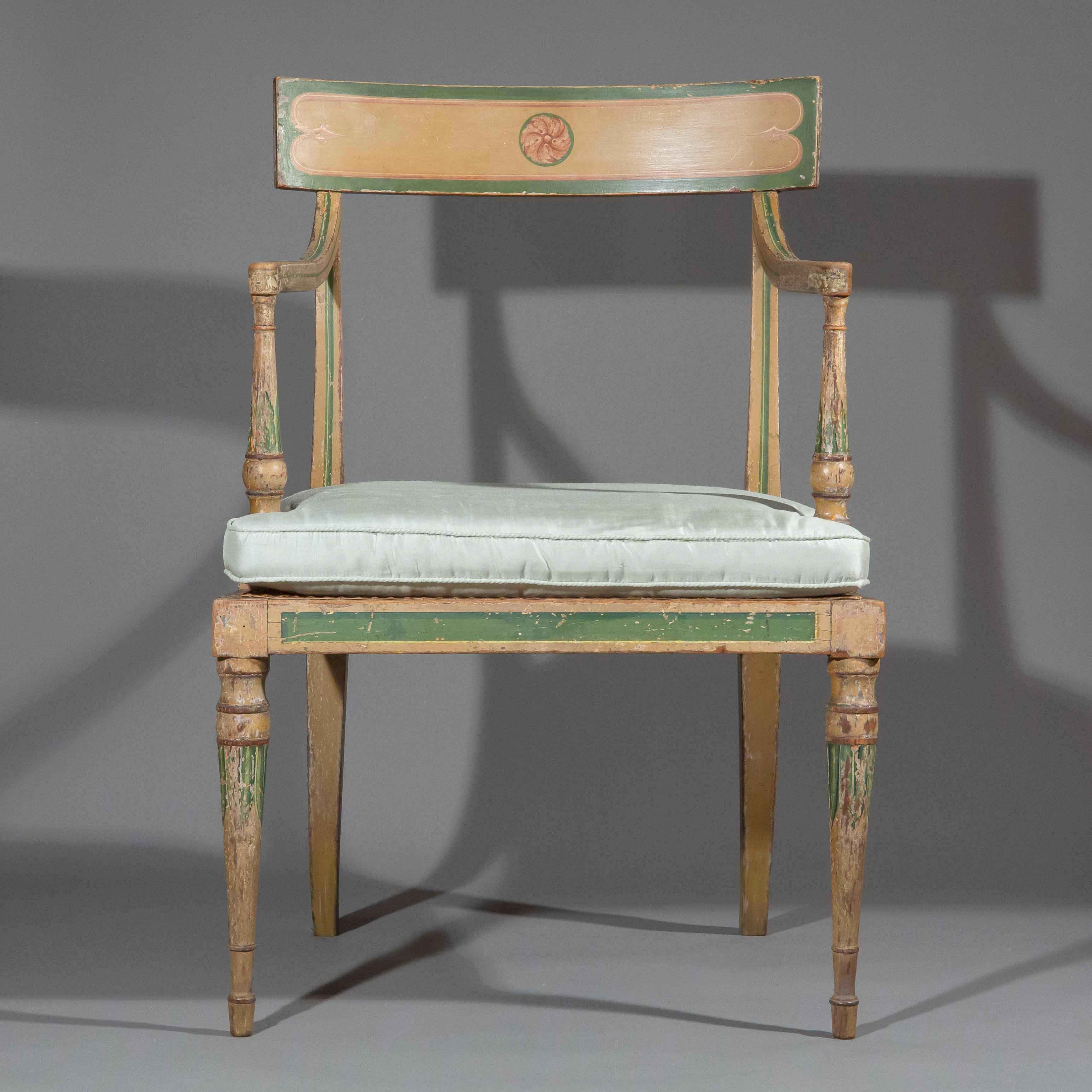 Rare fauteuil peint George III en vente 5