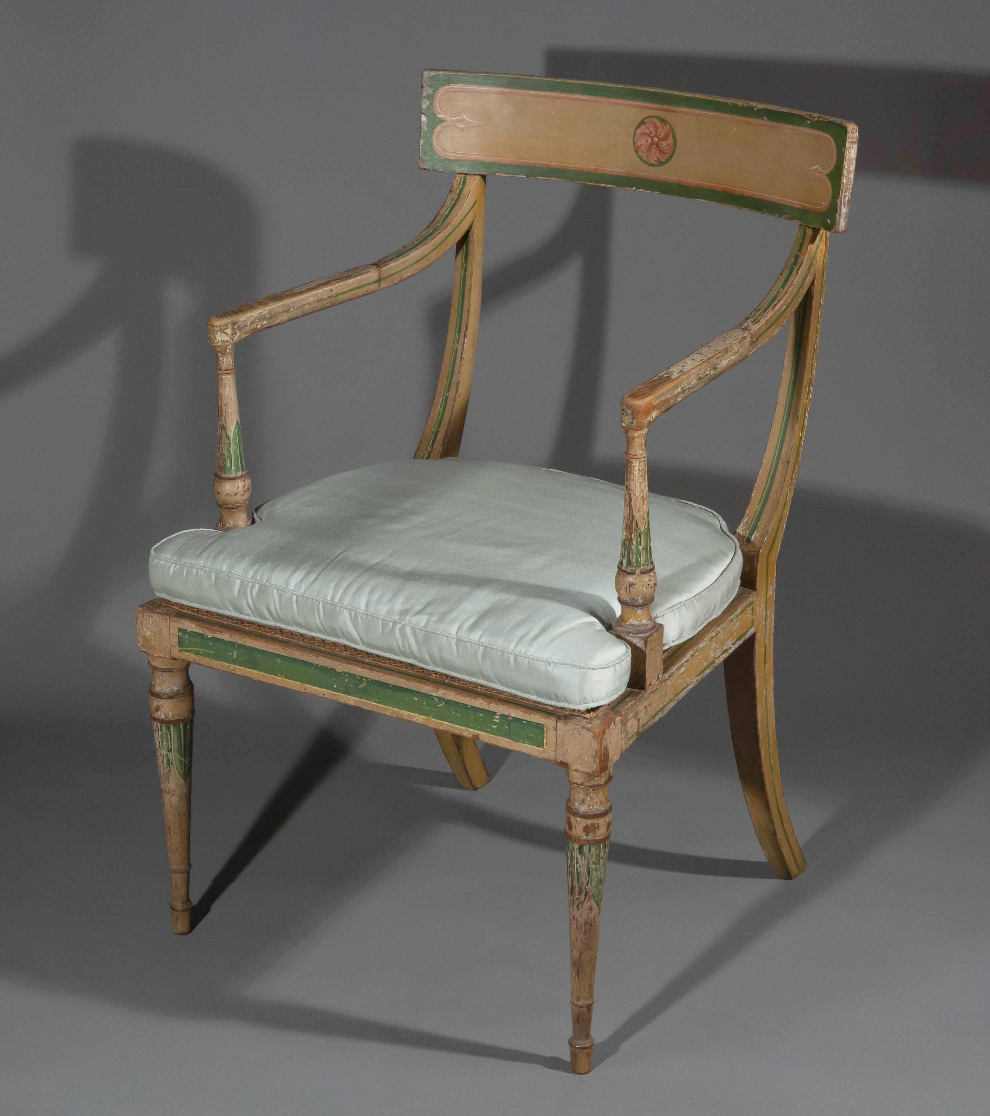 XVIIIe siècle Rare fauteuil peint George III en vente